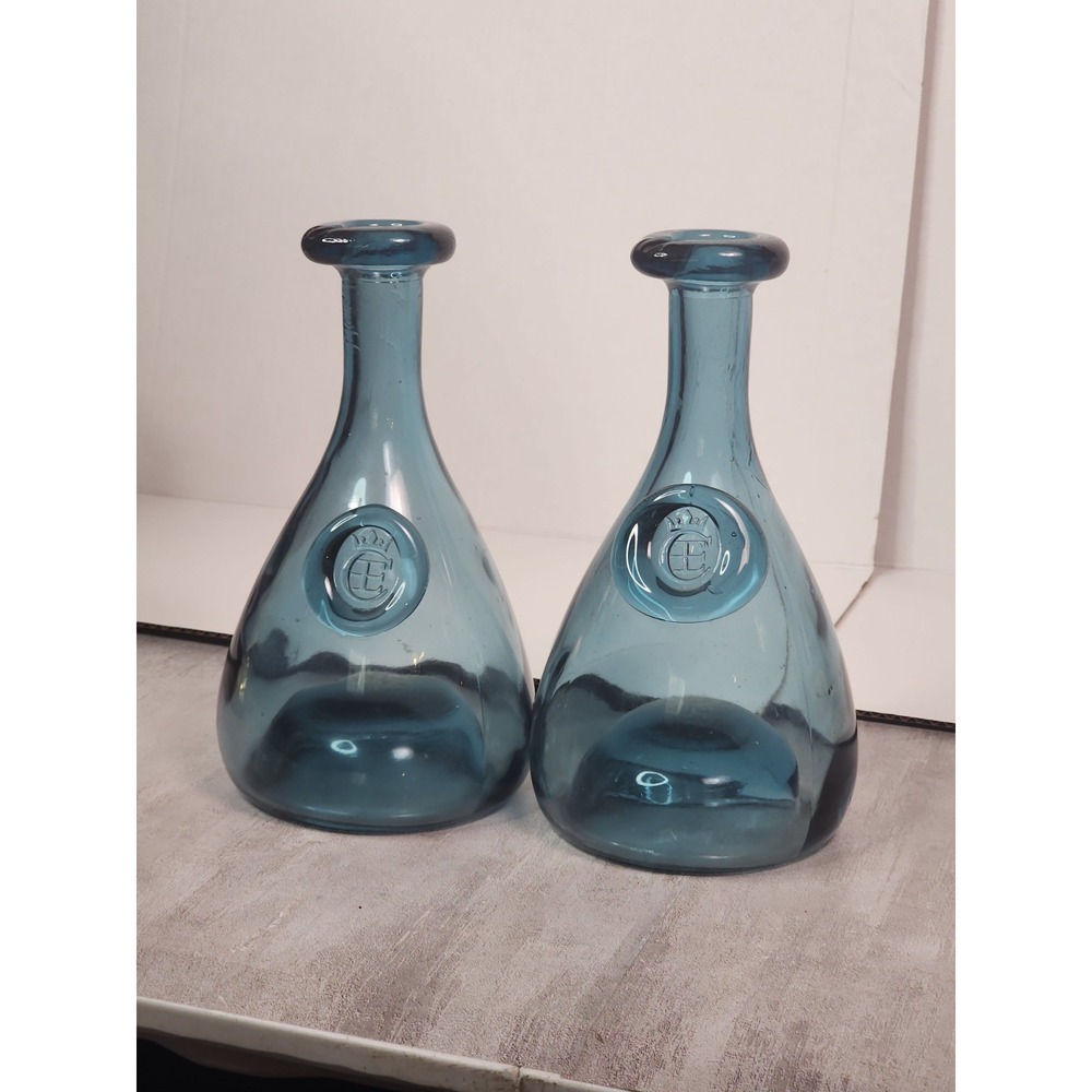 Holmegaard Hand Blown Carafe Decanter Ole Winther Denmark Vintage Lot Of 2